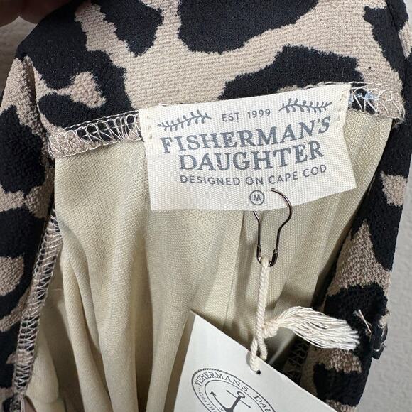 Fisherman’s Daughter Womens Size Medium Leopard Print Wide Leg Pants Tan Black - Picture 7 of 10